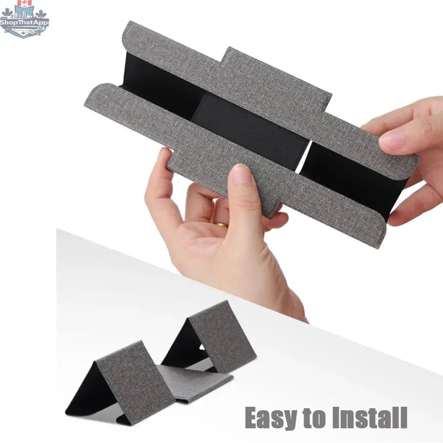 Portable Laptop Holder Desk Folding Desk Support PU Leather Stand Laptop Expansion Cooling Laptop Adjustable Stand Rack Bracket - Shopthatapp.ca