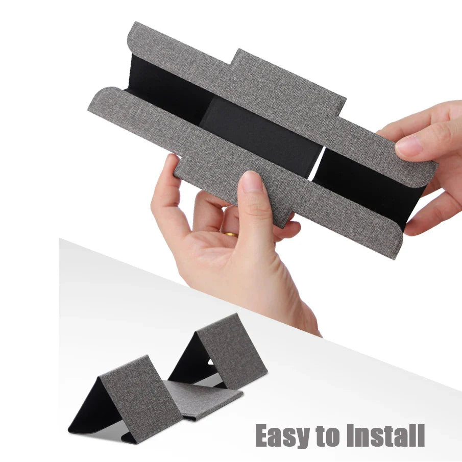 Portable Laptop Holder Desk Folding Desk Support PU Leather Stand Laptop Expansion Cooling Laptop Adjustable Stand Rack Bracket