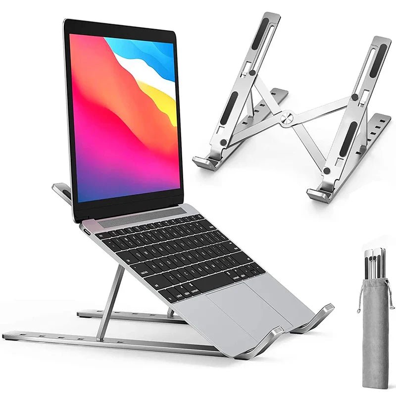 Aluminum Alloy Laptop Stand — Adjustable, Foldable & Non-Slip Cooling Holder