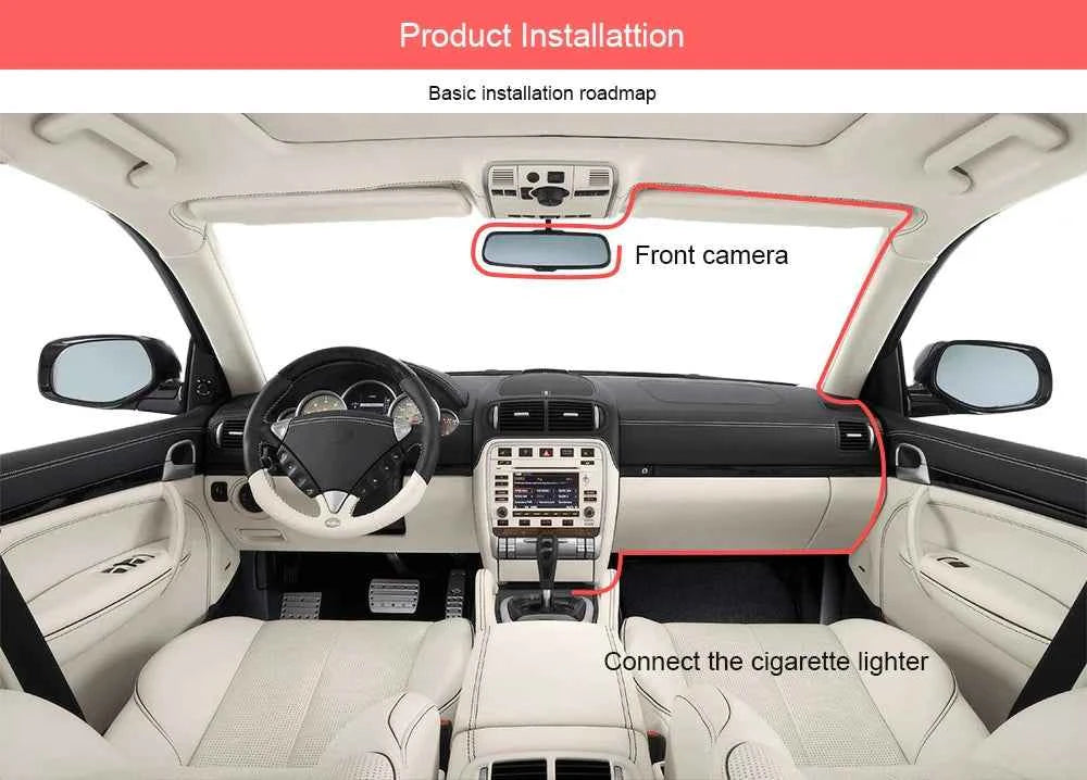 3 Channel Dash Cam for Car Front And Rear Camera 1080P Video Recorder Dashcam Black Box Car DVR Rear View Camera car accessory