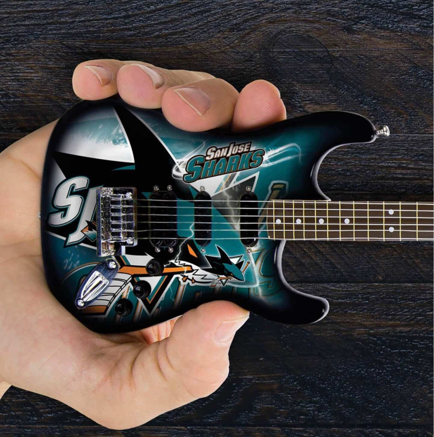 San Jose Sharks 10“ Collectible Mini Guitar - Www.Shopthatapp.ca