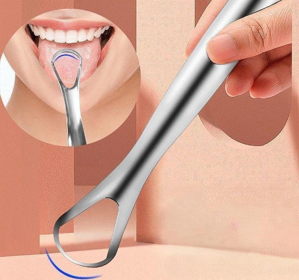 Stainless Steel Tongue Scraper — Ayurvedic Morning Detox for Gut & Oral Health