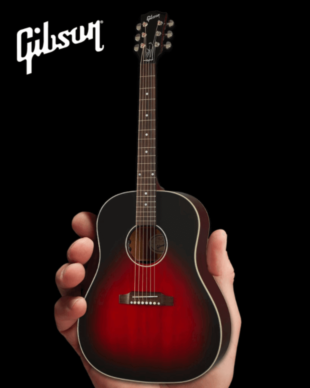 Slash Gibson J-45 Vermillion Burst Acoustic Mini Guitar Model - Www.Shopthatapp.ca