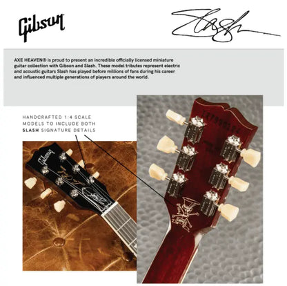 Little Guitars Slash Gibson J-45 Mini Guitar in Vermillion Burst, compact acoustic model with detailed finish and miniature design.
