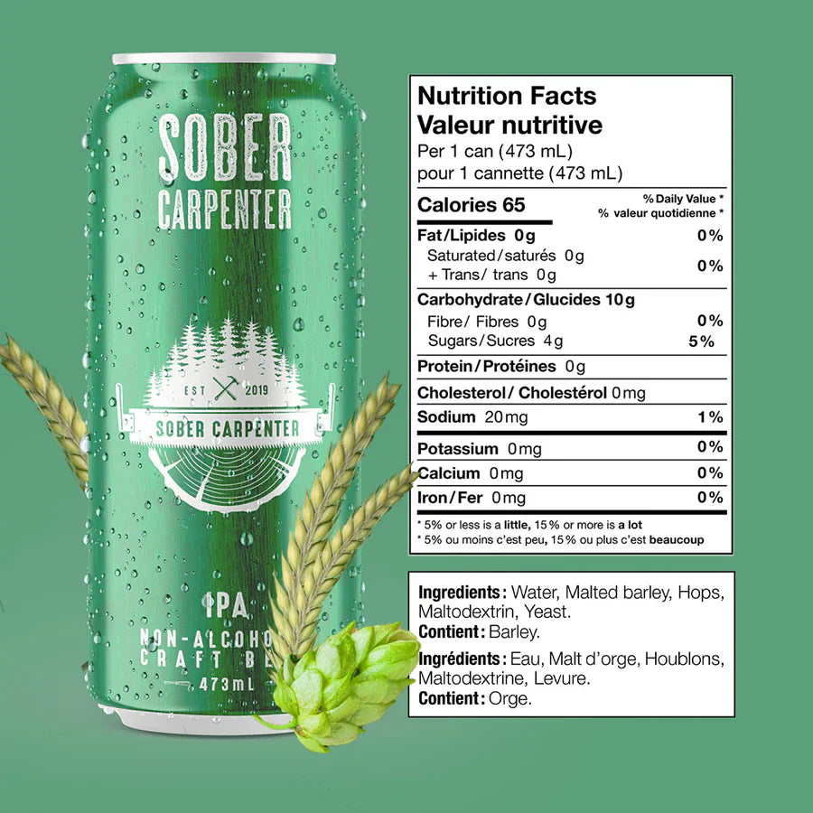 Sober Carpenter IPA - Refreshing Non-Alcoholic Craft Beer