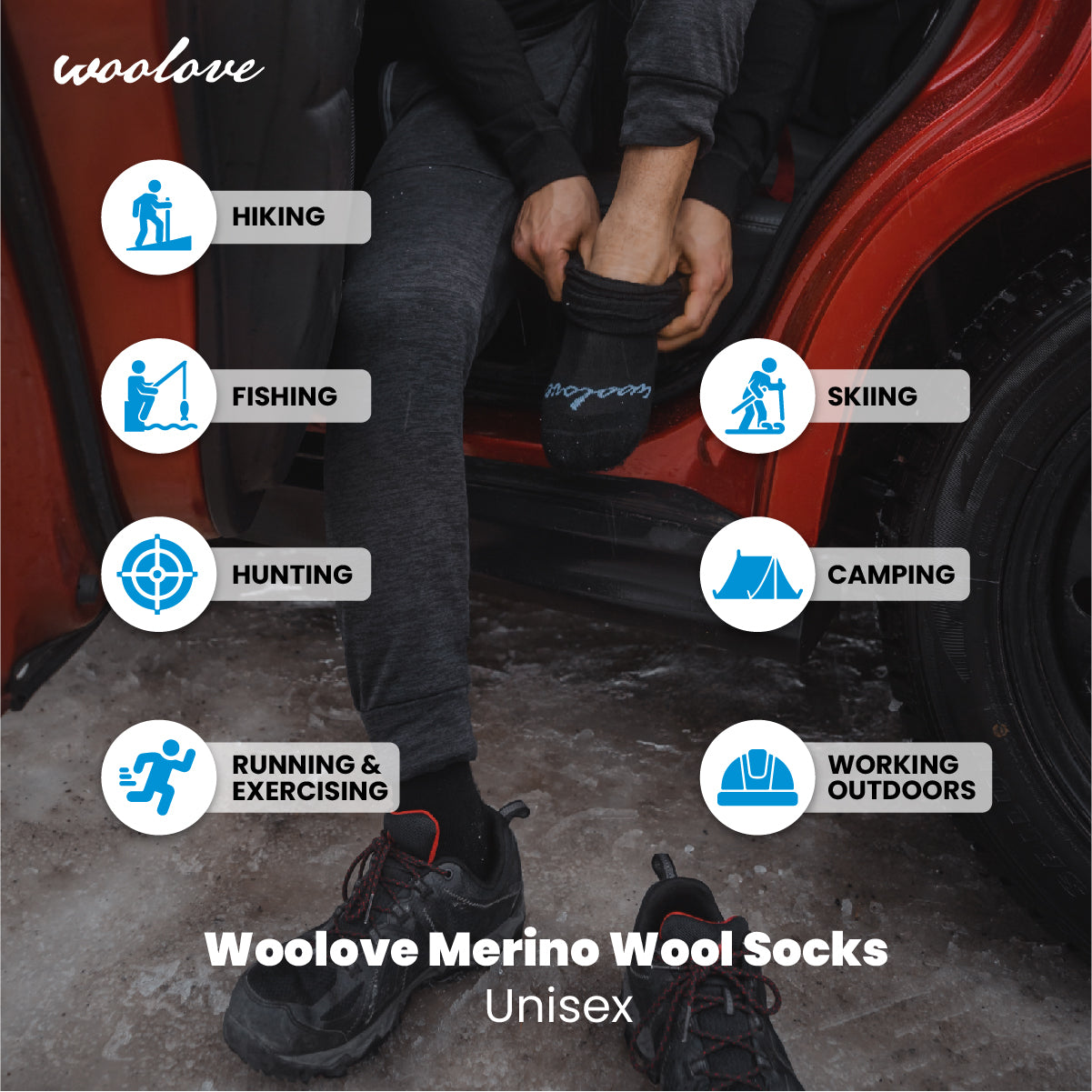 Merino Wool Socks — 2 Pack, Unisex