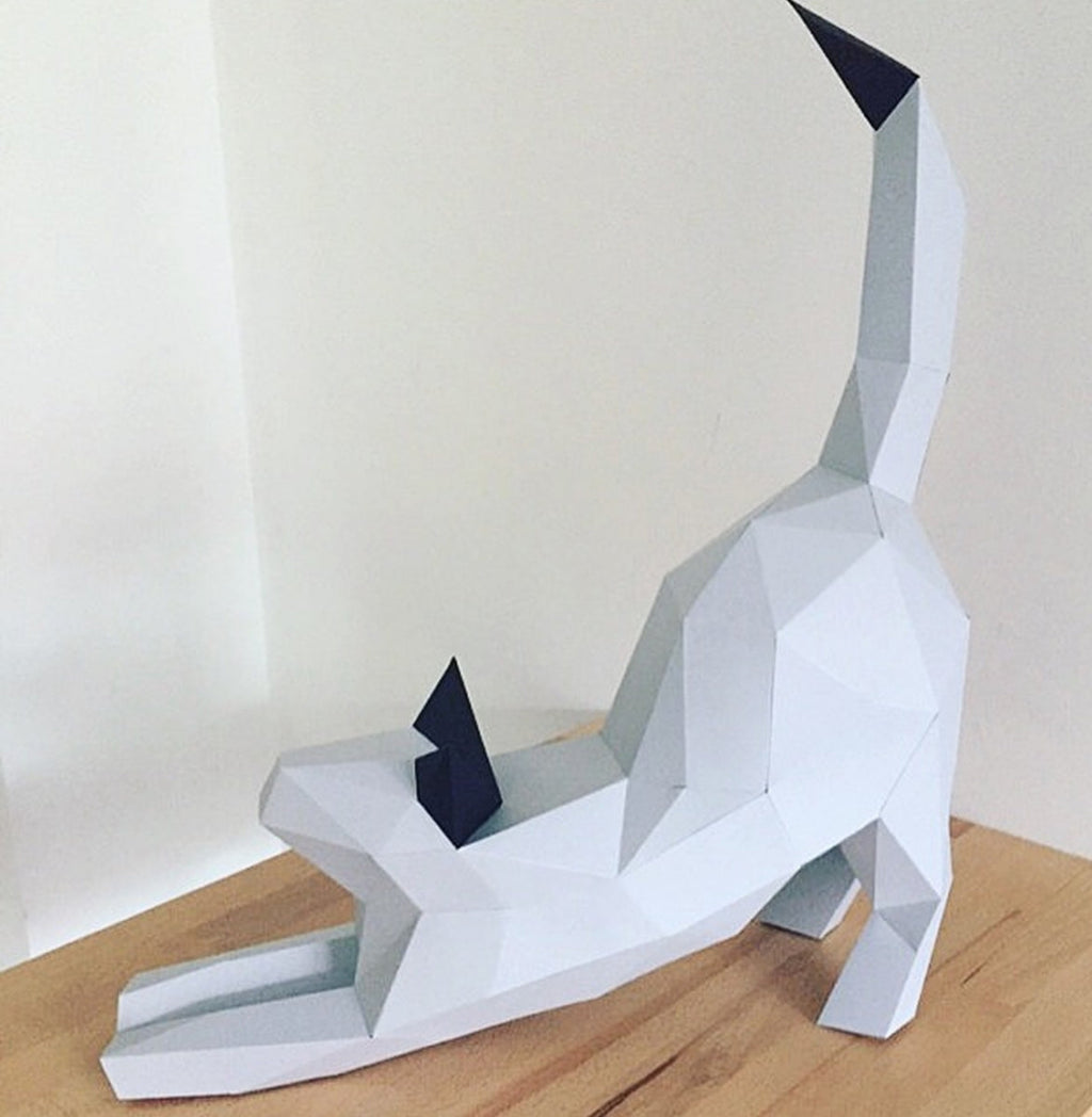 DIY Strechy Cat 3D Origami paper model Kit - Www.Shopthatapp.ca