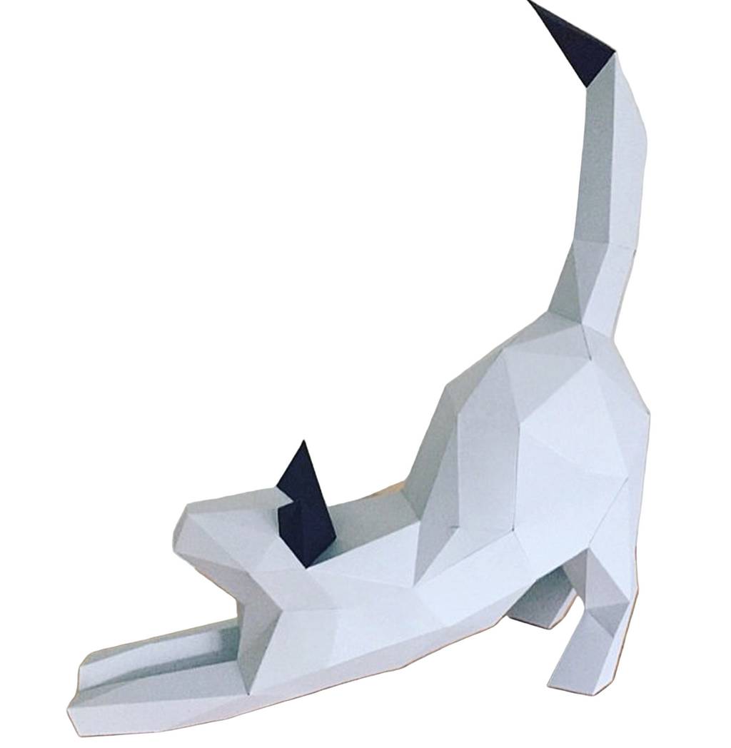 DIY Strechy Cat 3D Origami paper model Kit - Www.Shopthatapp.ca