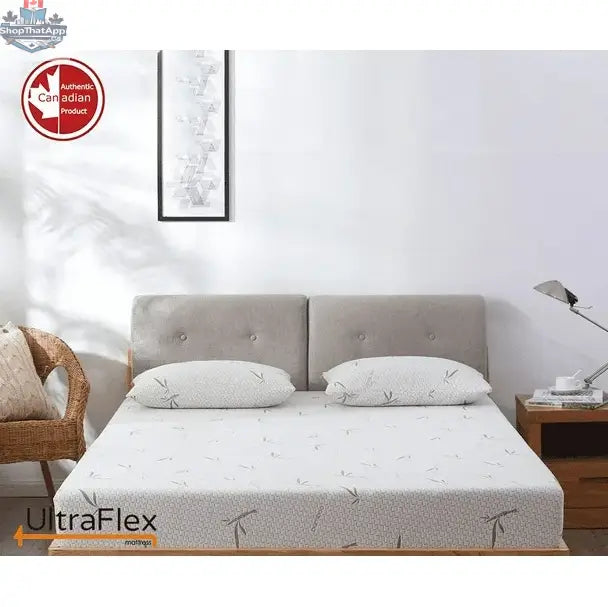UltraFlex SolidSleep mattress and box spring set featuring gel-infused, firm reversible comfort with cooling technology.