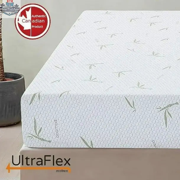 UltraFlex SolidSleep Mattress with gel-infused foam, bamboo cover, and cooling technology, Canadian-made and CertiPUR-US® certified.