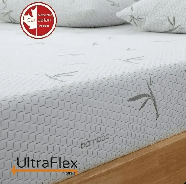 UltraFlex® SolidSleep- Mattress and BoxSpring Set Canadian-Made FIRM Gel Infused Reversible Comfort With Pressure Relief, Cooling Technology, Bamboo Cover, CertiPUR-US® Certified Foam (Made in Canada) - Shopthatapp.ca