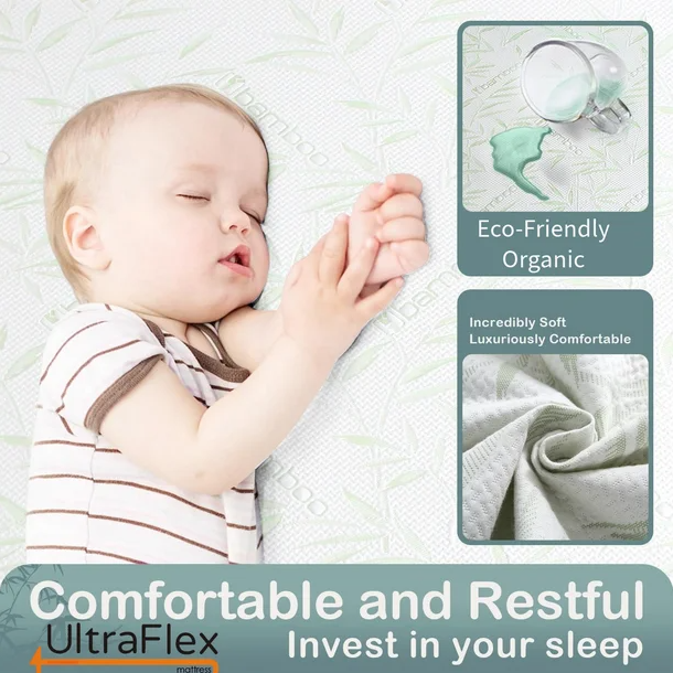 UltraFlex® SolidSleep- Canadian-Made FIRM Gel Infused Reversible Comfort With Pressure Relief, Cooling Technology, Bamboo Cover, CertiPUR-US® Certified Foam (Made in Canada) - Shopthatapp.ca