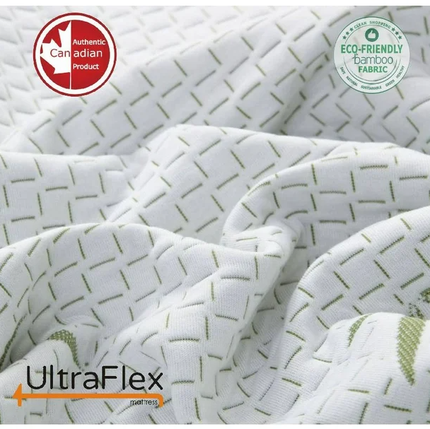 UltraFlex® SolidSleep- Mattress and BoxSpring Set Canadian-Made FIRM Gel Infused Reversible Comfort With Pressure Relief, Cooling Technology, Bamboo Cover, CertiPUR-US® Certified Foam (Made in Canada) - Shopthatapp.ca