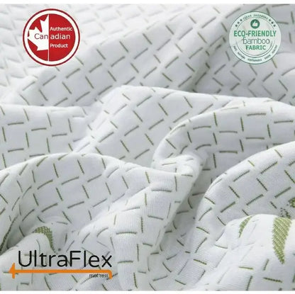 UltraFlex SolidSleep mattress and box spring set with gel-infused, firm comfort, pressure relief, and cooling technology.