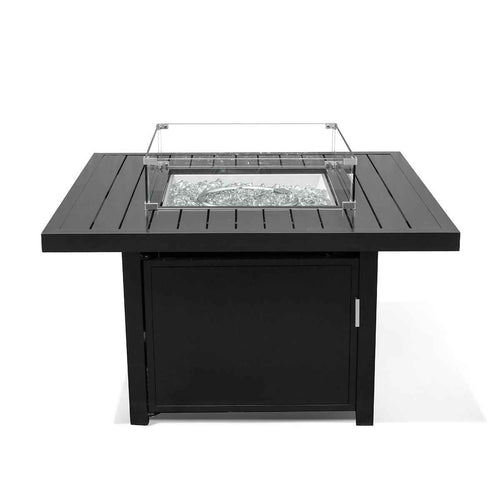 Aluminum Propane 42" Square Outdoor Fire Pit Table