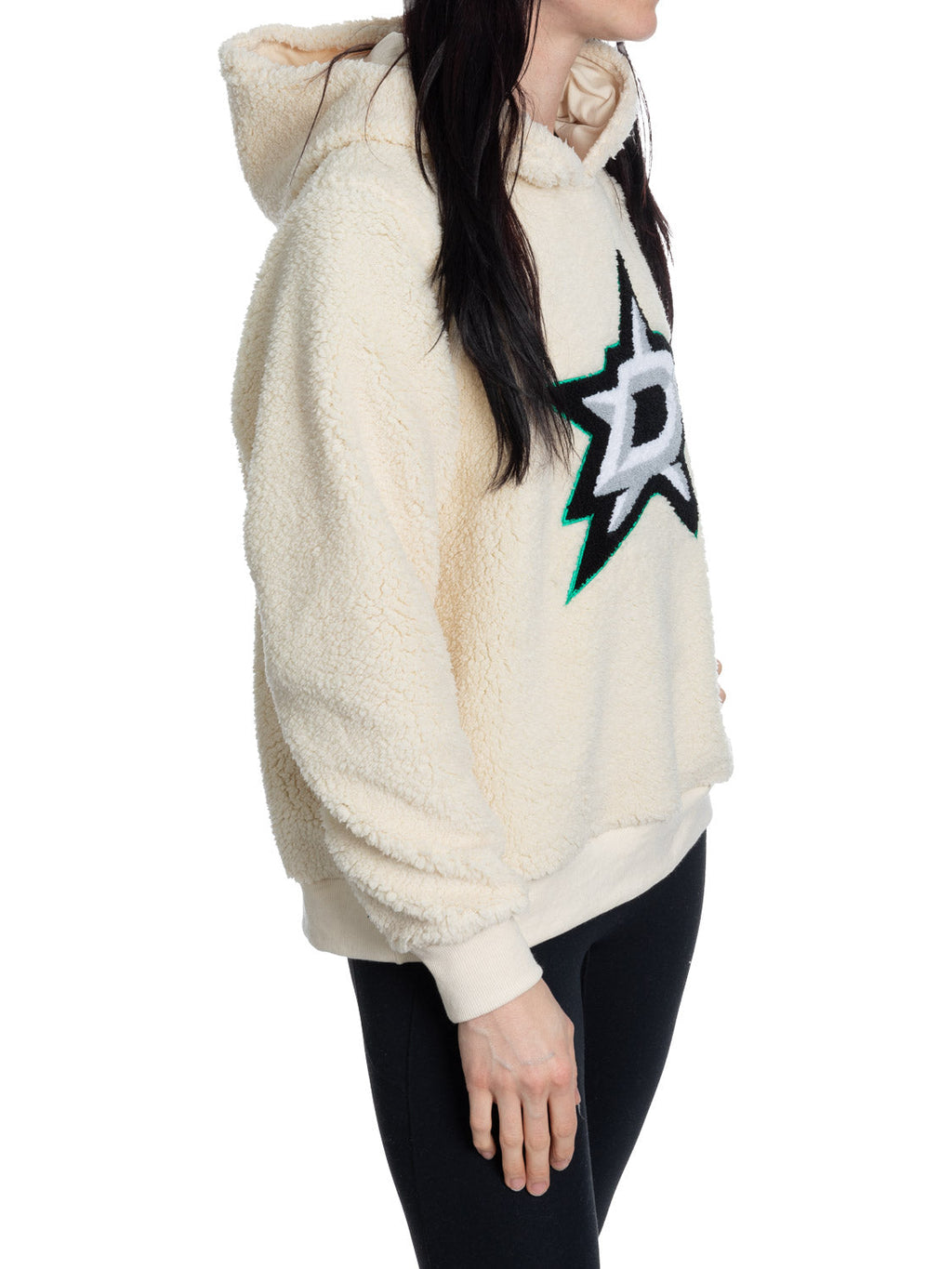 Dallas Stars Ladies Sherpa Hoodie with Premium Chenille Logo - Shopthatapp.ca