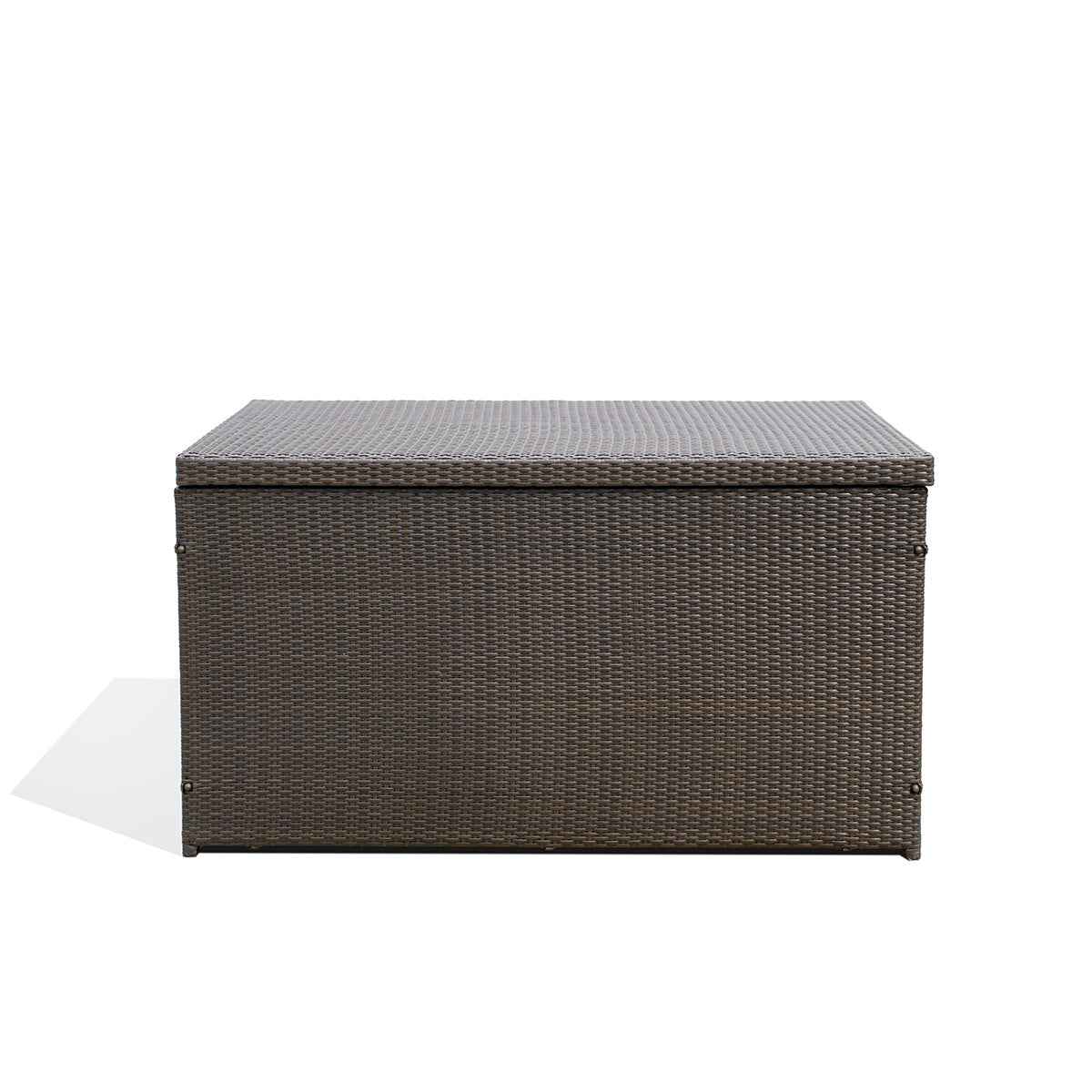Dark Brown Outdoor Wicker Storage Box