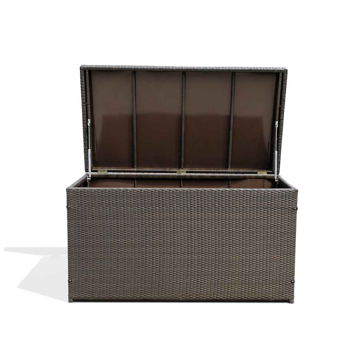Dark Brown Outdoor Wicker Storage Box
