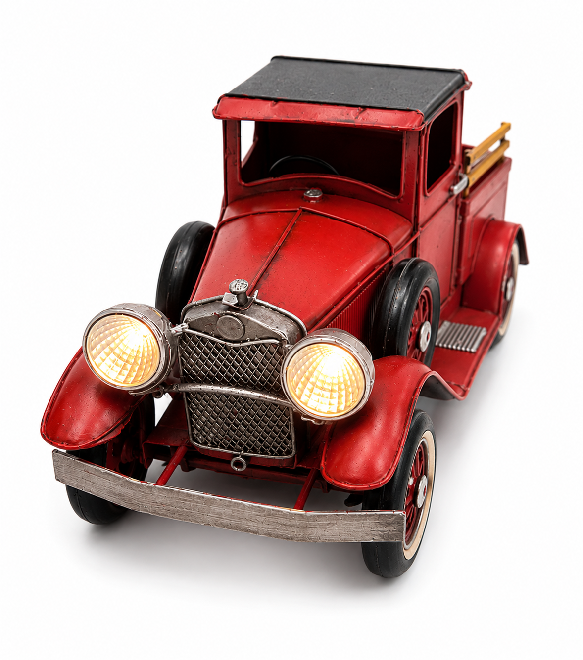 Classic Red Truck Décor: The Vintage Lighted Metal Truck That Brings Warmth and Character to Your Home