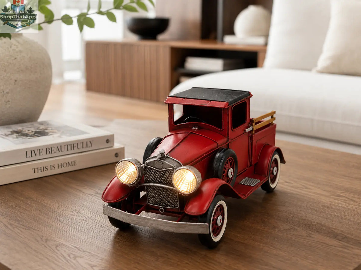 Classic Red Truck Décor: The Vintage Lighted Metal Truck That Brings Warmth and Character to Your Home - Shopthatapp.ca