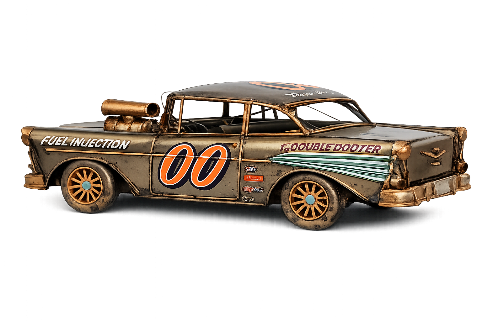 Vintage Metal Race Car Model Decor