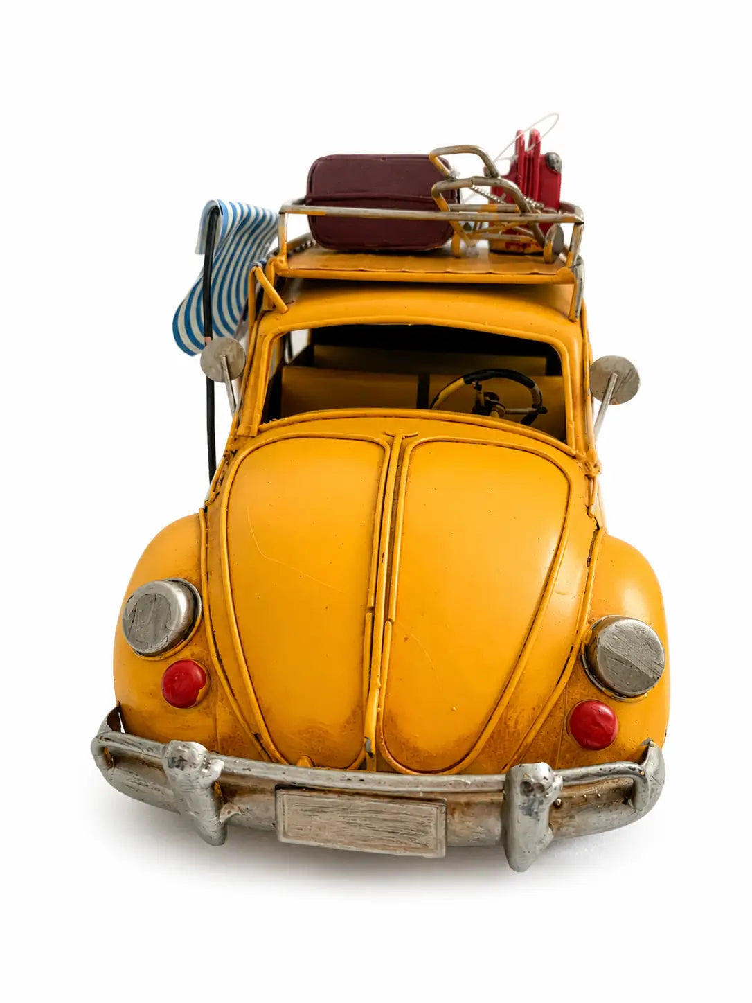 Vintage Beach Car Model with Fold-Out Awning — Handcrafted Coastal Beetle - Shopthatapp.ca