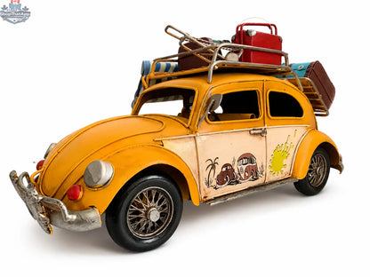 Vintage Beach Car Model with Fold-Out Awning — Handcrafted Coastal Beetle - Shopthatapp.ca