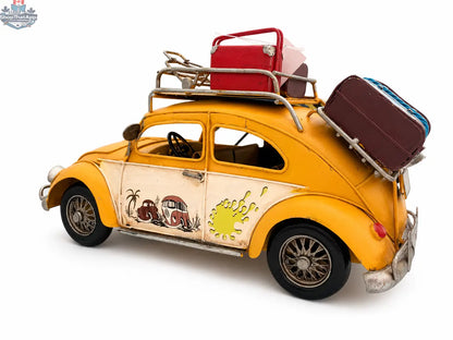 Vintage Beach Car Model with Fold-Out Awning — Handcrafted Coastal Beetle - Shopthatapp.ca