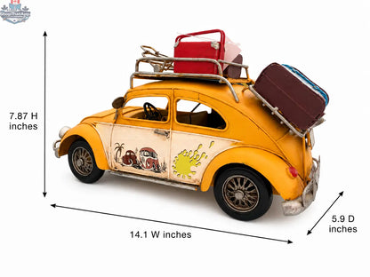Vintage Beach Car Model with Fold-Out Awning — Handcrafted Coastal Beetle - Shopthatapp.ca
