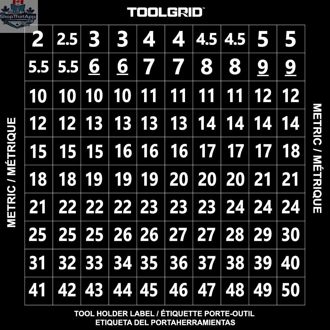 3-Row Magnetic Socket Holder with Toolgrid Identification Labels for Easy Tool Organization - Shopthatapp.ca