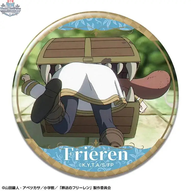 Frieren anime tin badge featuring design 5 from Doki Doki Land's collectible Frieren: Beyond Journey's End merchandise.