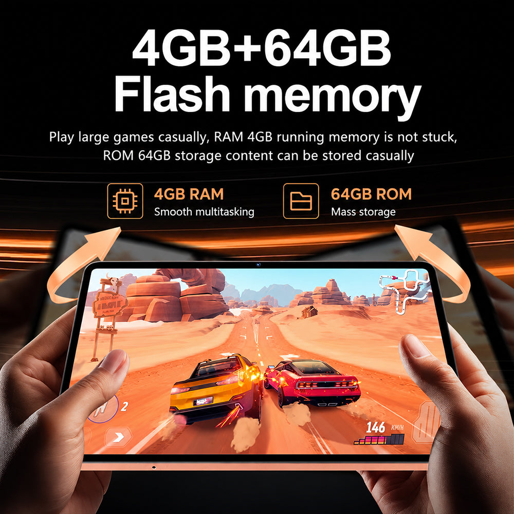4G LTE Tablet – 10" HD Display 5000mAh Battery GPS 6GB RAM + 64GB