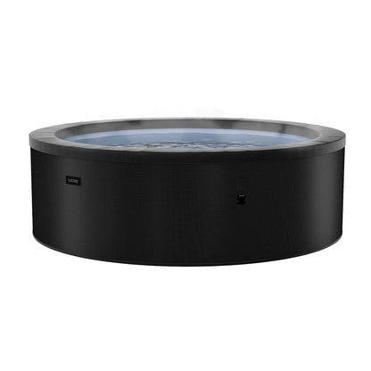 Zoppinh Wave Tahoe 4-6 person round eco foam hot tub with built-in integrated heater in charcoal color, showcasing its spacious interior.