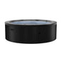 Zoppinh Wave Tahoe 4-6 person round eco foam hot tub with built-in integrated heater in charcoal color, showcasing its spacious interior.