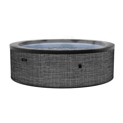 Round Zoppinh Wave Tahoe 4-6 person eco foam hot tub with built-in heater, featuring comfortable seating and durable design.