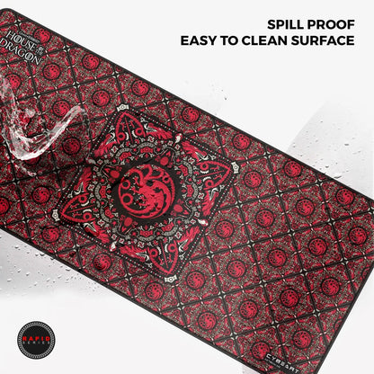 Targaryen House mouse pad by Cybeart featuring a dragon crest design, ideal for gaming and computer use.