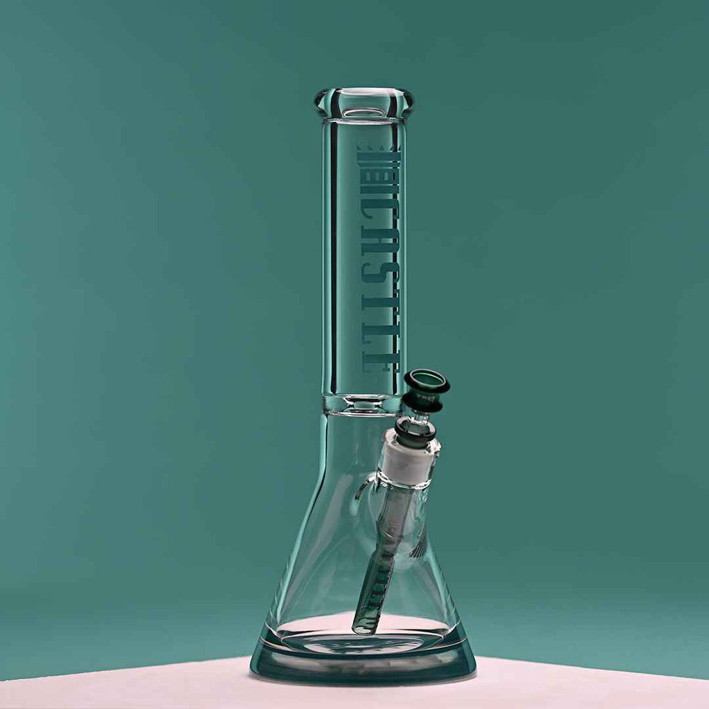 14" 9mm Beaker Bong with Colored Logo
