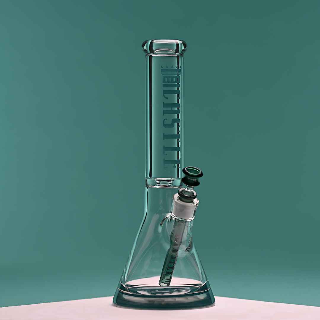 14" 9mm Beaker Bong with Colored Logo