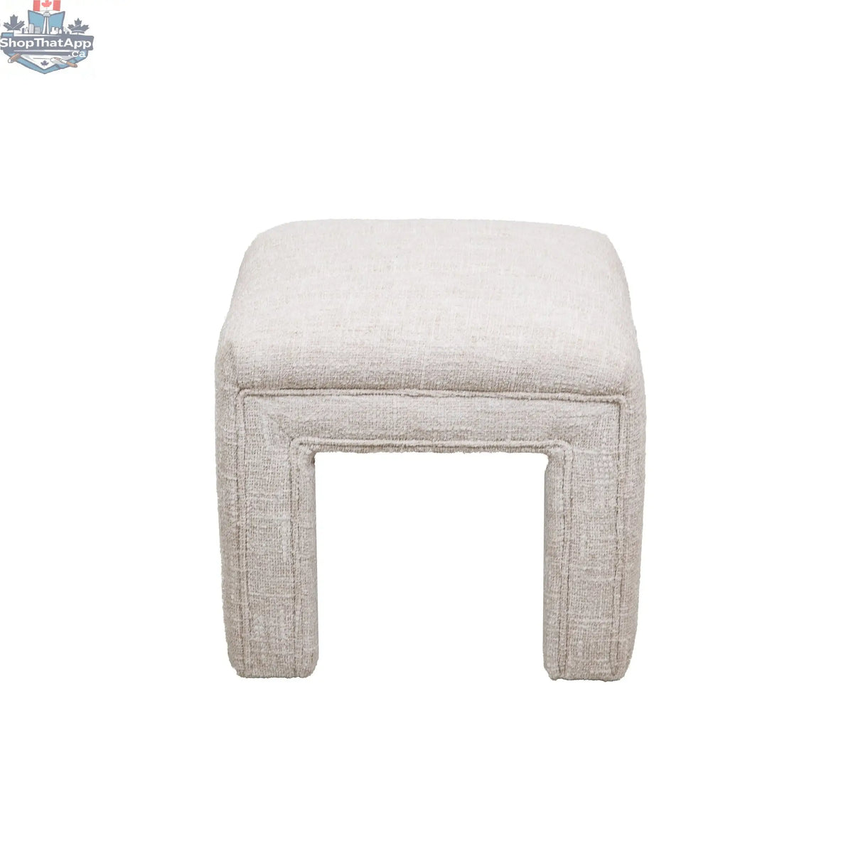 Hygge Design House Tera Small Dining Bench with wooden legs and upholstered seat, ideal for compact dining spaces.