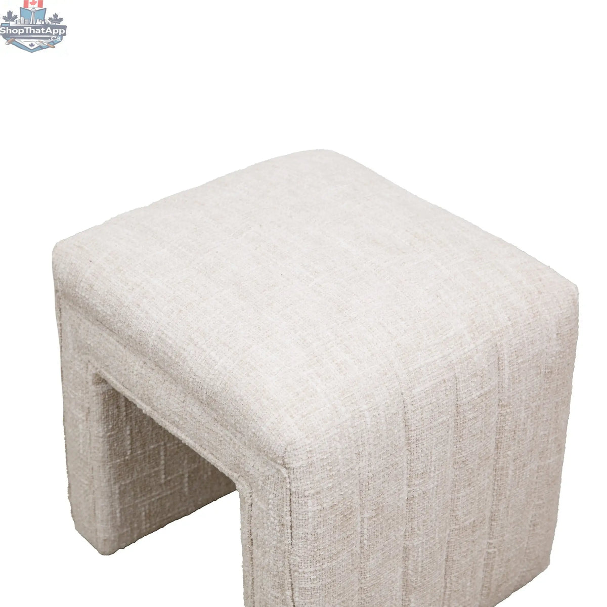 Hygge Design House Tera Small Dining Bench with wooden legs and upholstered seat, ideal for compact dining spaces.