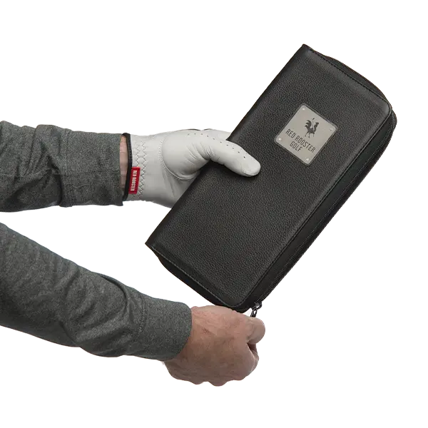 Red Rooster Golf Canada The Cockpit glove case for enhanced driving experience, compact storage for golf gloves and accessories.