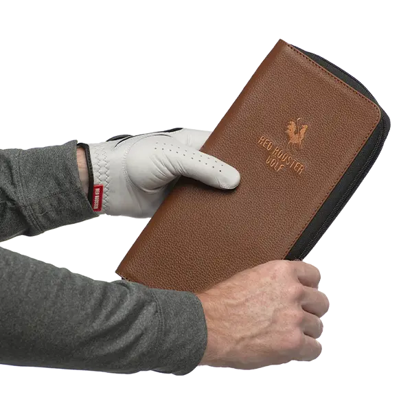 Red Rooster Golf Canada The Cockpit glove case for enhanced driving experience, compact and stylish golf accessory.