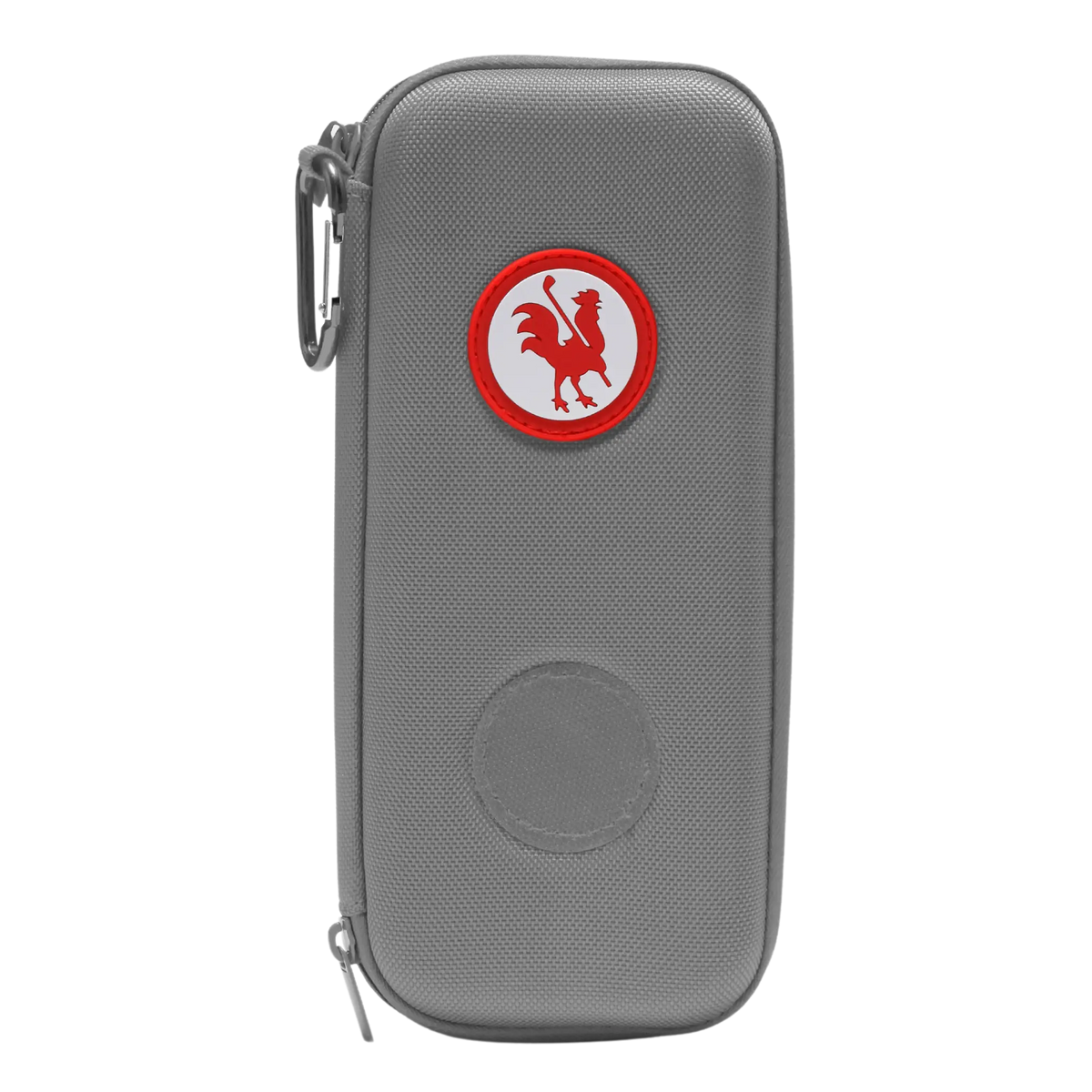 Grey glove case for car glove compartment storage by Canada Red Rooster Golf Inc., designed to organize golf essentials and accessories.