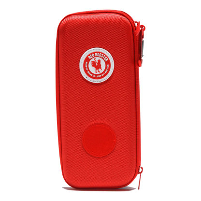 Red glove case from Canada Red Rooster Golf Inc., stylish and functional glove compartment storage solution.