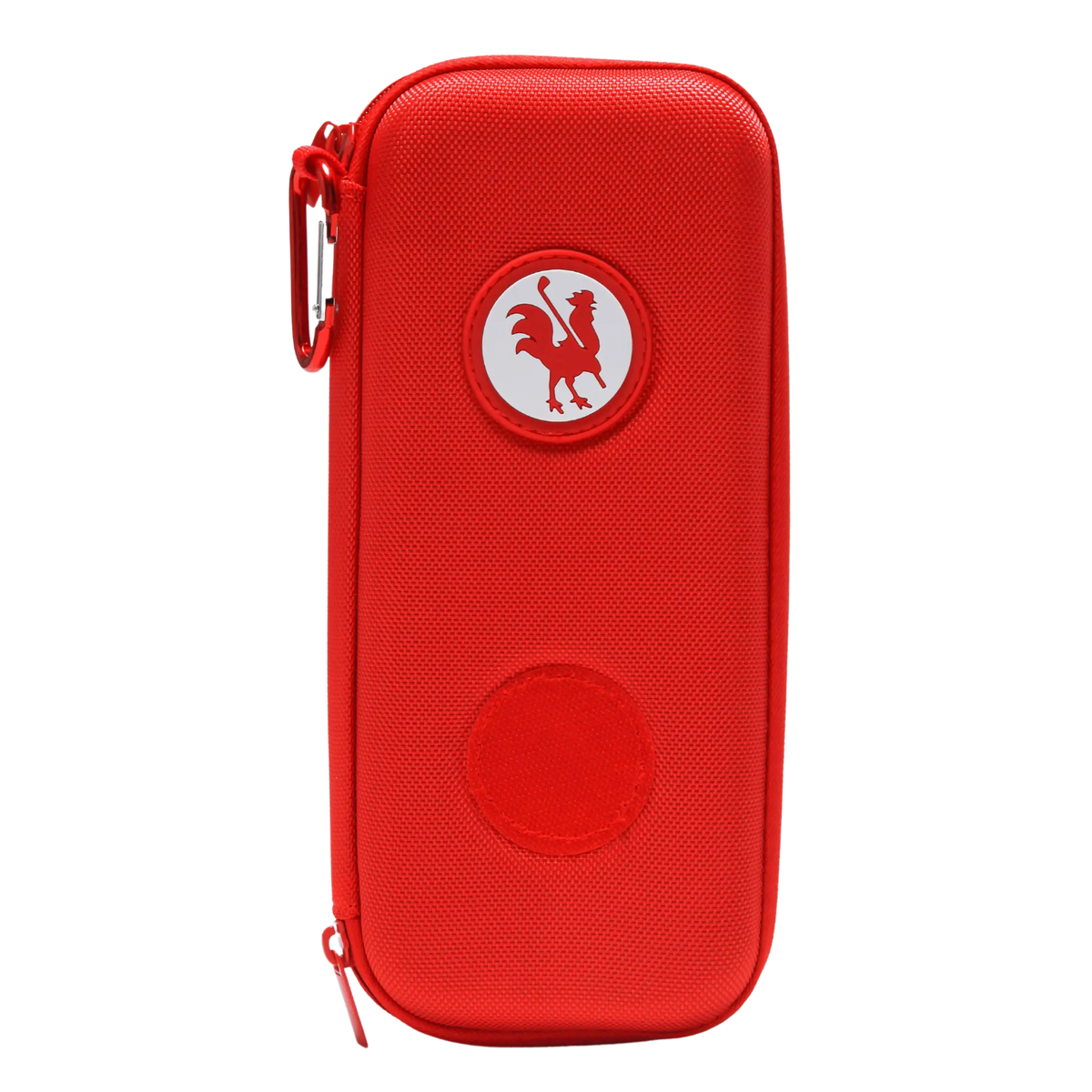Red glove case from Canada Red Rooster Golf Inc., stylish and functional storage solution for golf accessories.