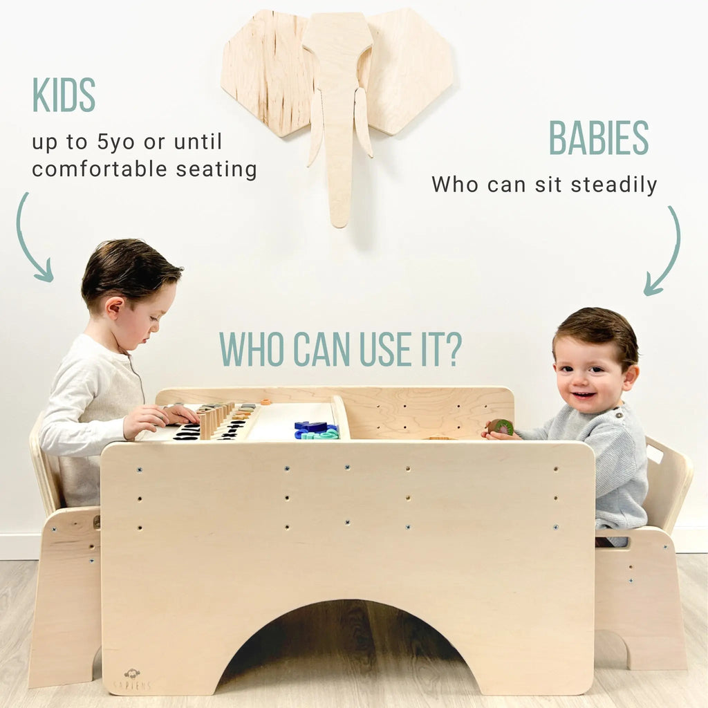 PAPAYA DOUBLE Montessori Table and Chair Set - Adjustable for Two - Shopthatapp.ca