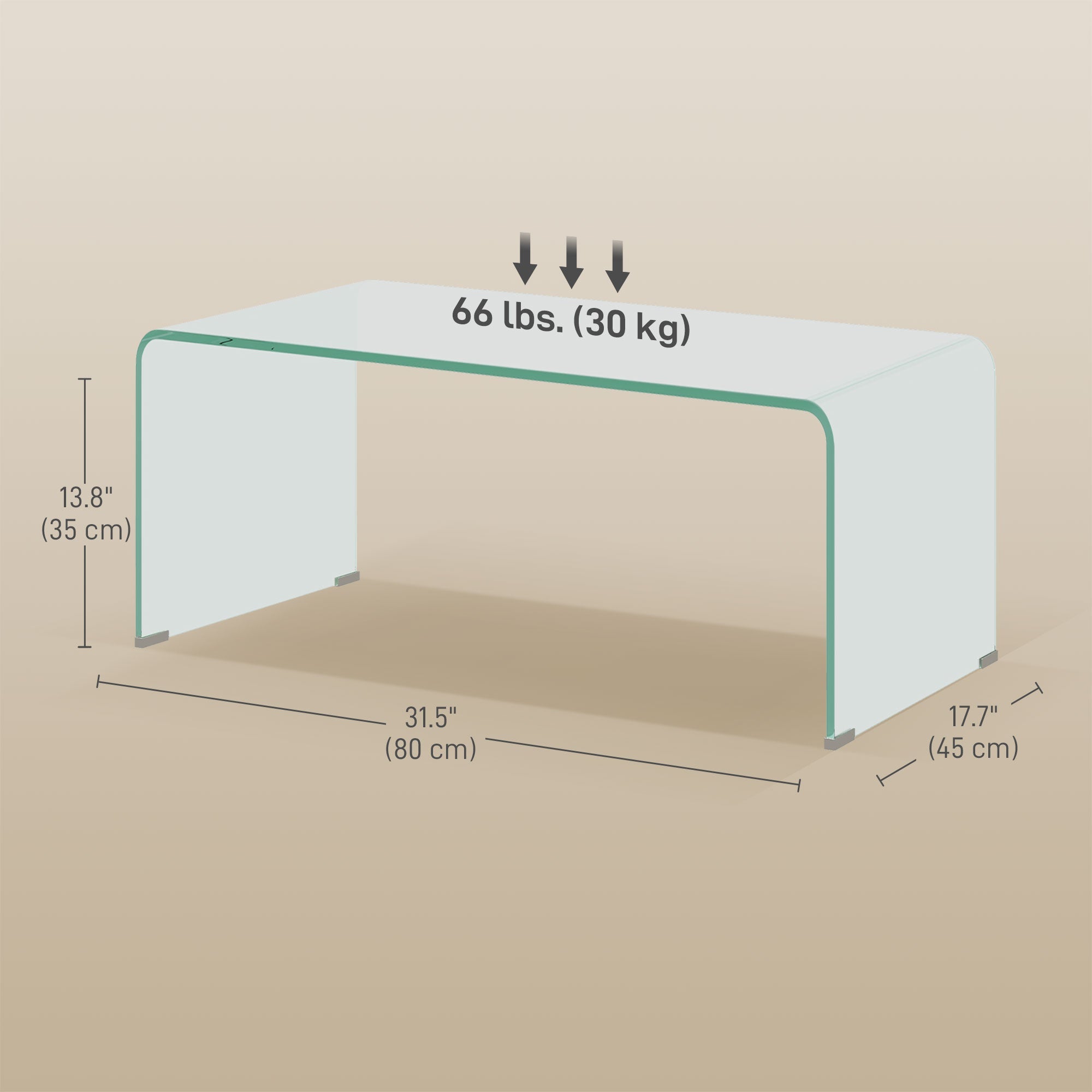Sage Modern Glass Coffee Table with Safe Rounded Edges - Shopthatapp.ca