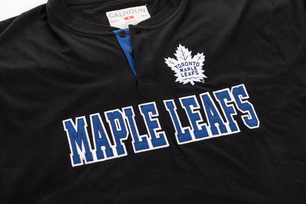 Toronto Maple Leafs Long Sleeve Henley Blackout Edition - Shopthatapp.ca