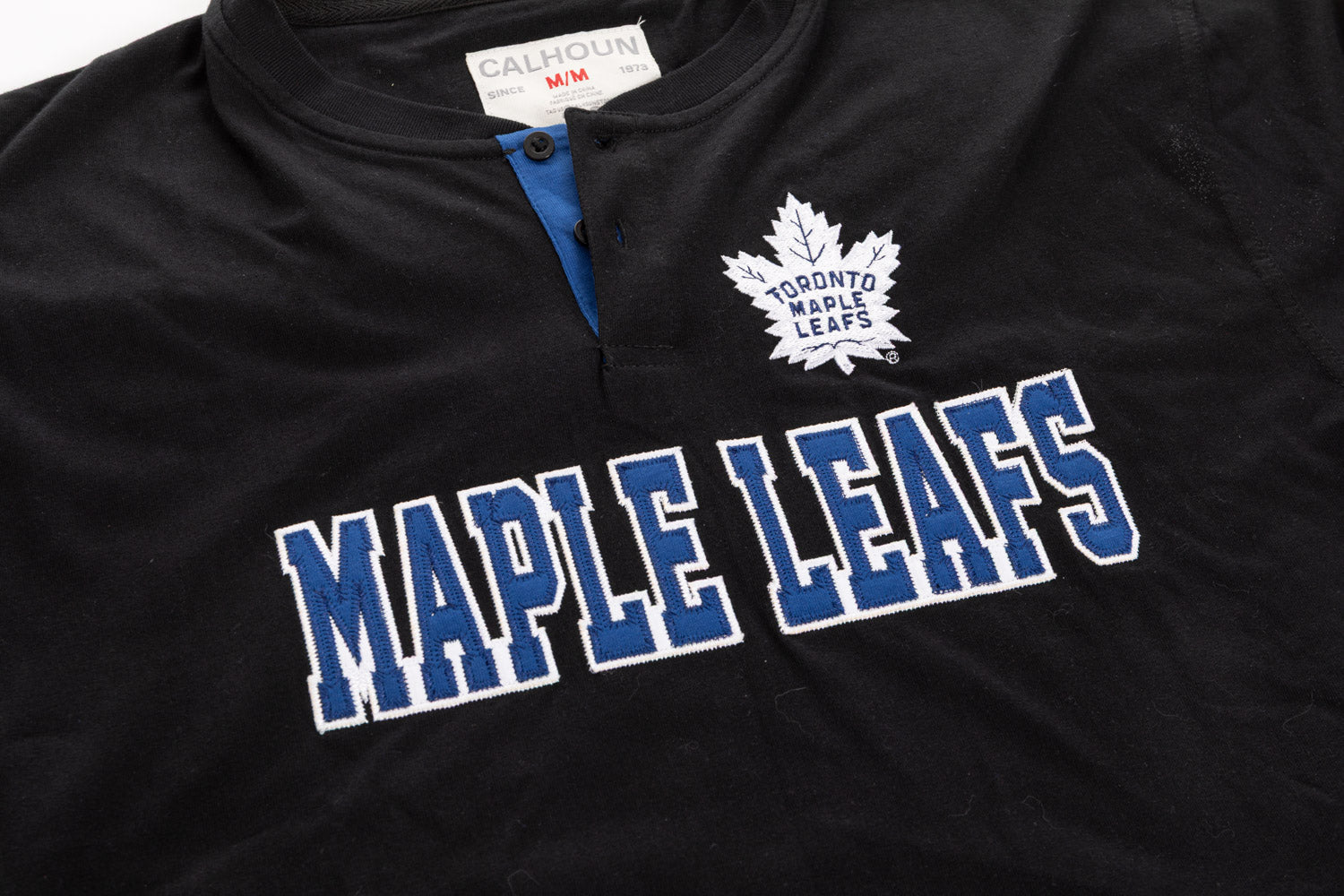 Toronto Maple Leafs Long Sleeve Henley Blackout Edition - Shopthatapp.ca