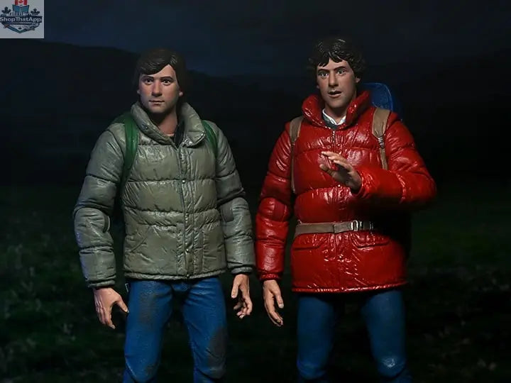 American Werewolf in London action figures of Jack Goodman and David Kessler, Toy Snowman collectible two-pack, detailed toy figures.